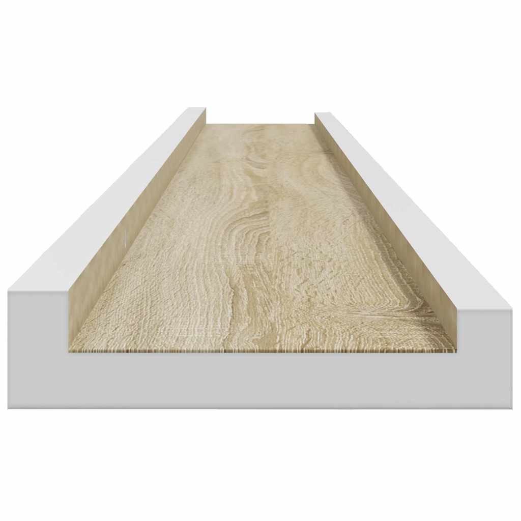 vidaXL Ράφια Τοίχου 2 τεμ. Λευκό και Sonoma Δρυς 115 x 9 x 3 εκ.