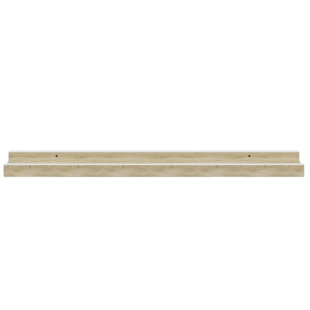 vidaXL Ράφια Τοίχου 4 τεμ. Λευκό και Sonoma Δρυς 60 x 9 x 3 εκ.