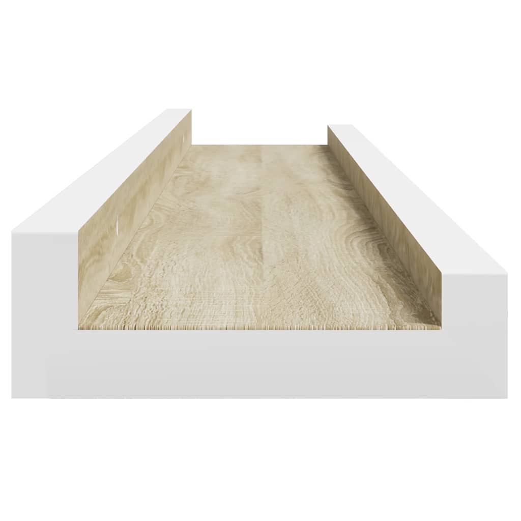 vidaXL Ράφια Τοίχου 4 τεμ. Λευκό και Sonoma Δρυς 60 x 9 x 3 εκ.