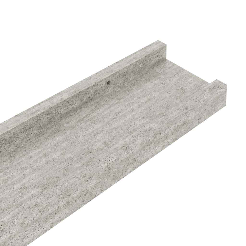 vidaXL Ράφια Τοίχου 4 τεμ. Γκρι Σκυροδέματος 60 x 9 x 3 εκ.Λευκά