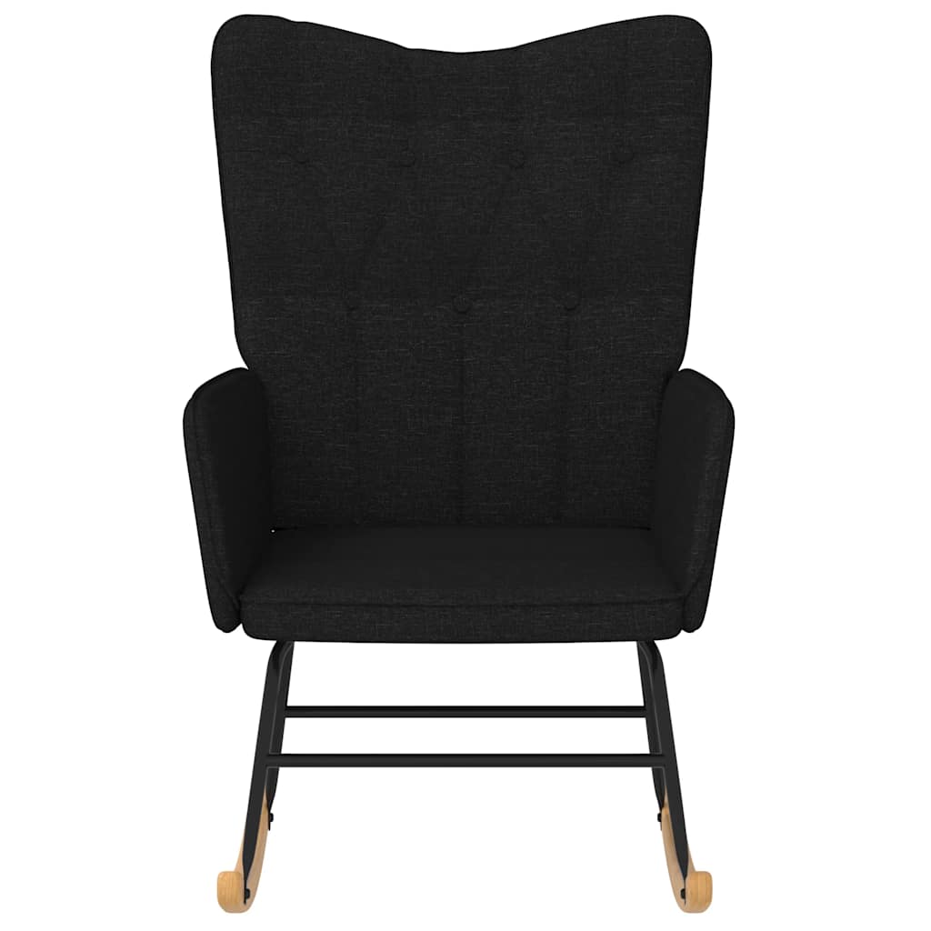 vidaXL Κουνιστή Πολυθρόνα Μαύρη Υφασμάτινη