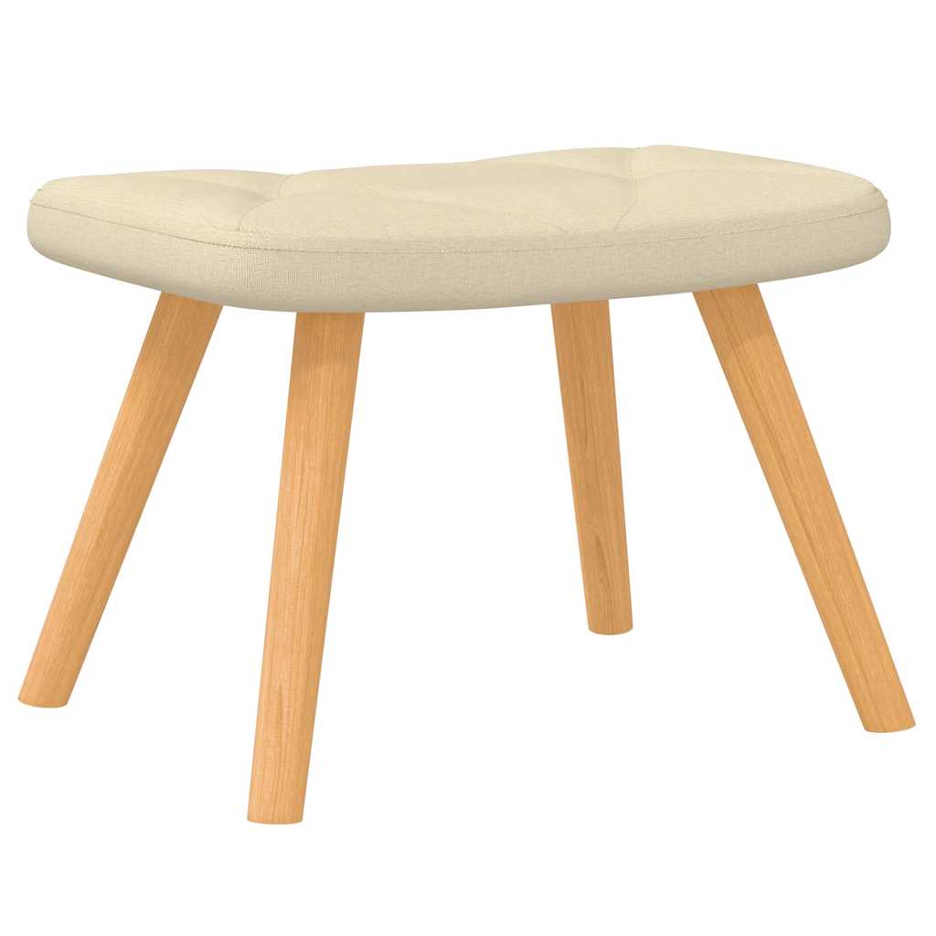 vidaXL Πολυθρόνα Κουνιστή Κρεμ Υφασμάτινη με Σκαμπό