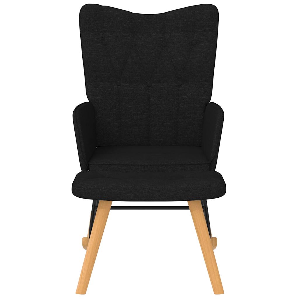 vidaXL Πολυθρόνα Κουνιστή Μαύρο Υφασμάτινη με Σκαμπό