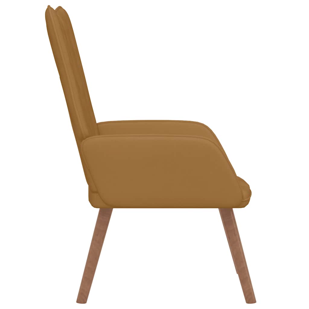 vidaXL Πολυθρόνα Relax Καφέ Βελούδινη