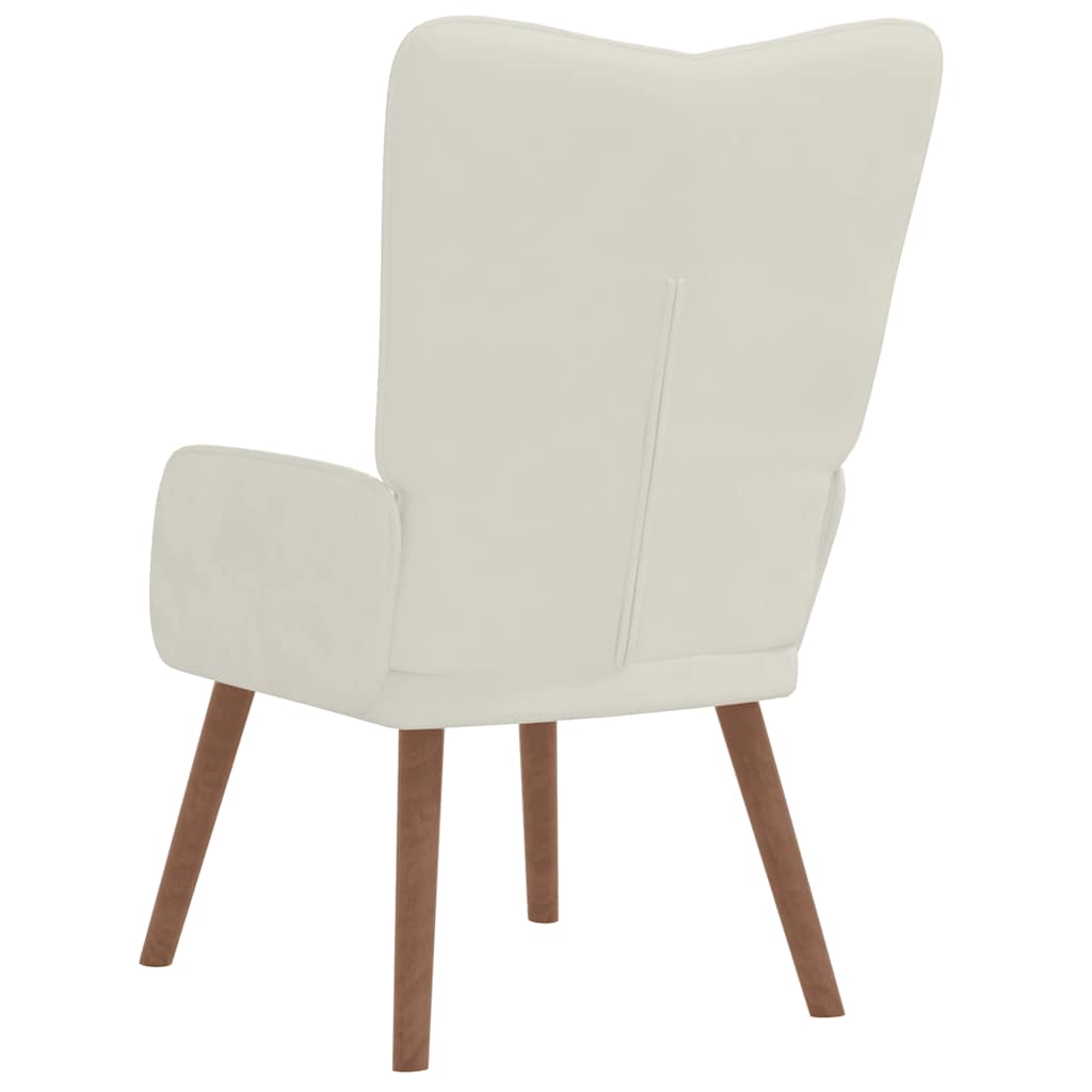 vidaXL Πολυθρόνα Relax Λευκό Κρεμ Βελούδινη