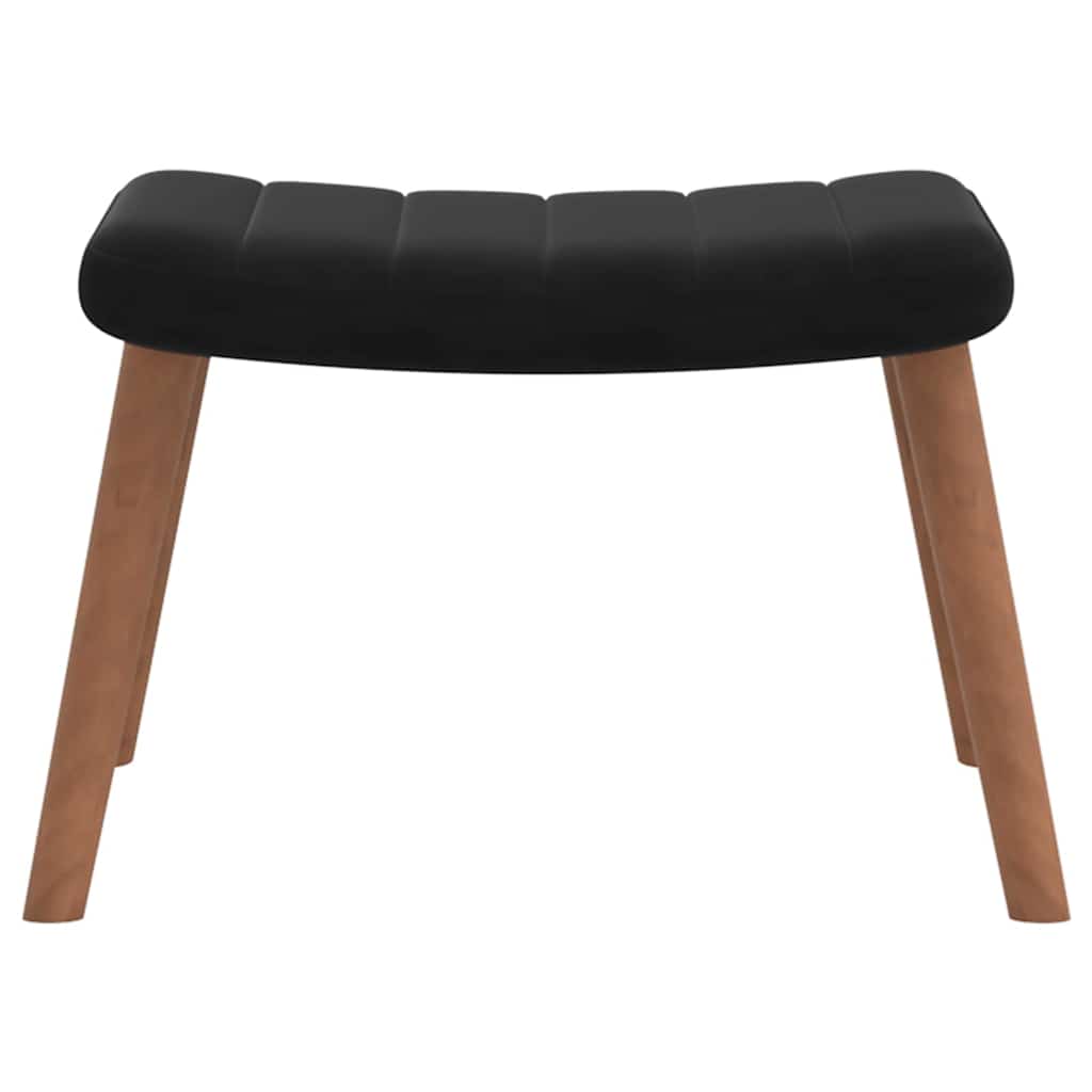 vidaXL Πολυθρόνα Relax Μαύρη Βελούδινη με Σκαμπό