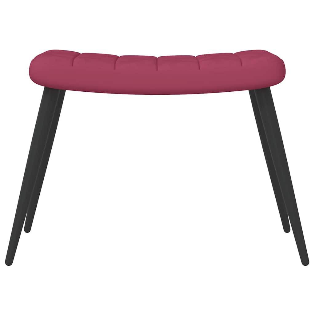 vidaXL Πολυθρόνα Relax Μπορντό Βελούδινη με Σκαμπό