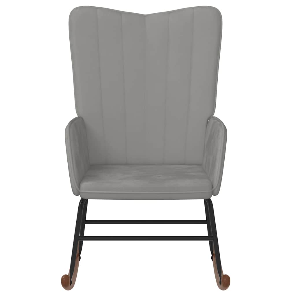 vidaXL Πολυθρόνα Κουνιστή Ανοιχτό Γκρι Βελούδινη