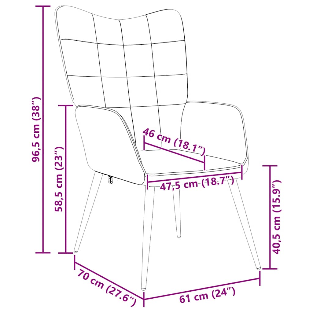 vidaXL Πολυθρόνα Relax Μπλε Υφασμάτινη