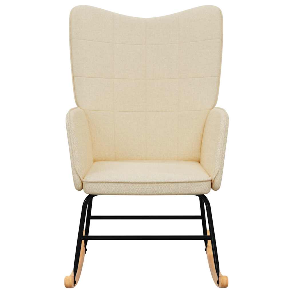 vidaXL Κουνιστή Πολυθρόνα Κρεμ Υφασμάτινη