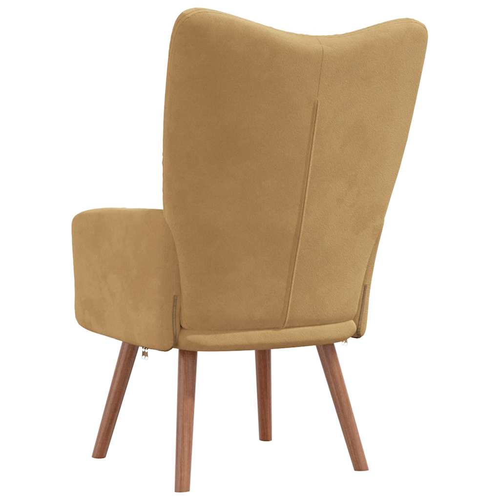 vidaXL Πολυθρόνα Relax Καφέ Βελούδινη