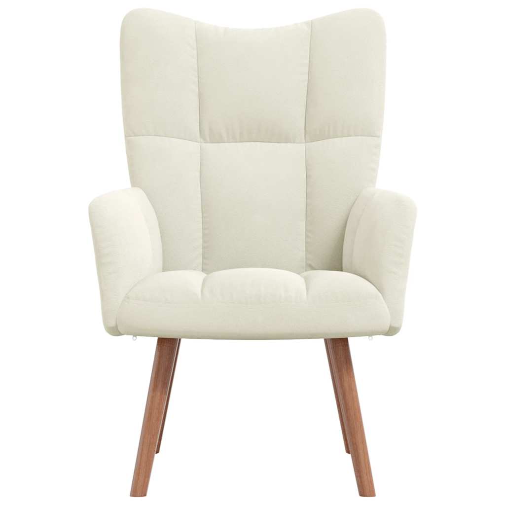 vidaXL Πολυθρόνα Relax Λευκό Κρεμ Βελούδινη