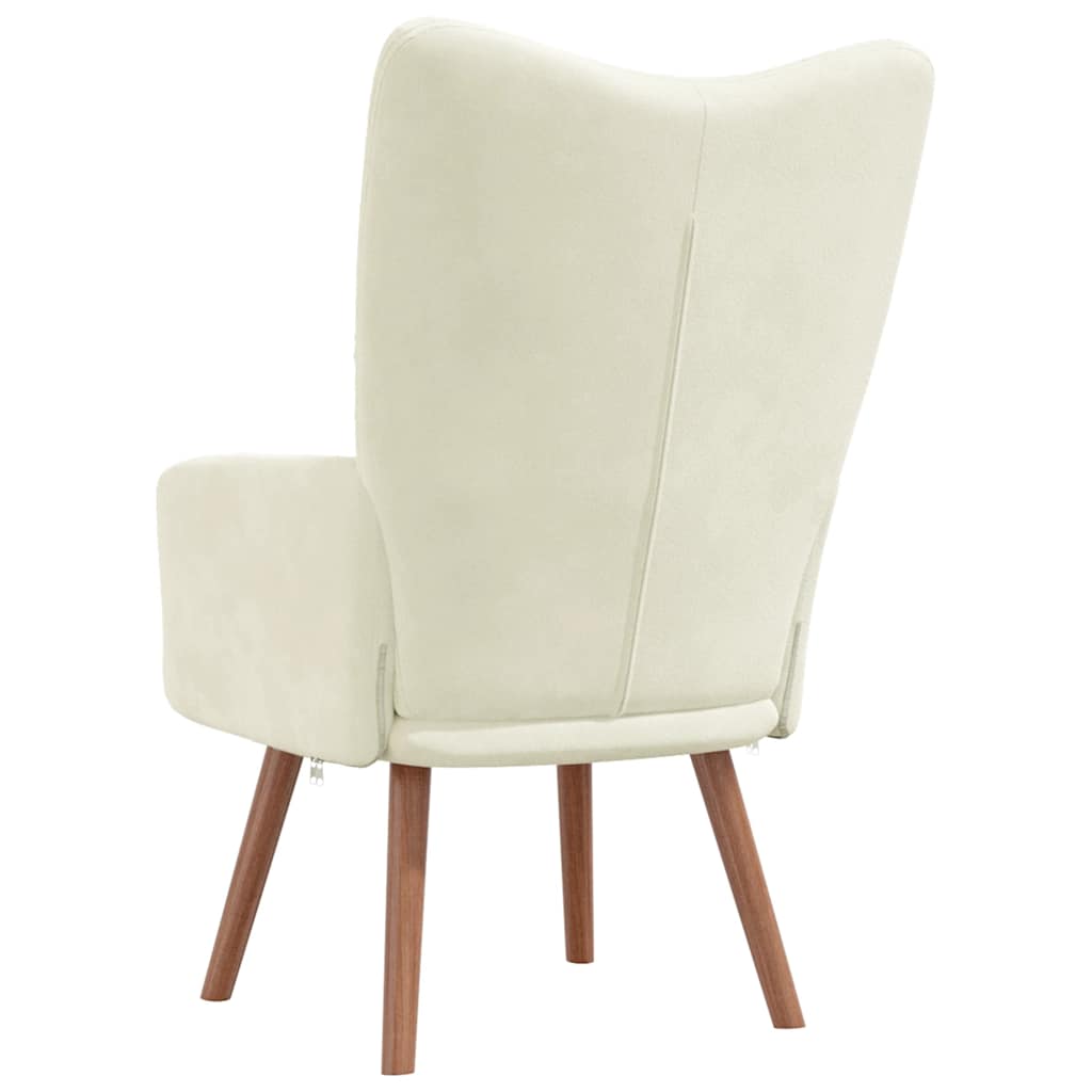 vidaXL Πολυθρόνα Relax Λευκό Κρεμ Βελούδινη