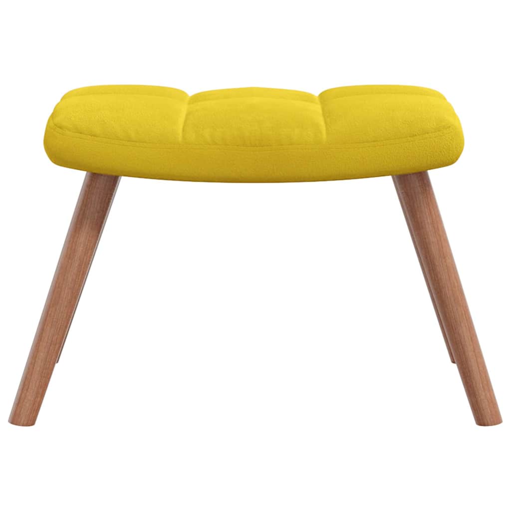 vidaXL Πολυθρόνα Relax Κίτρινη Μουσταρδί Βελούδινη με Σκαμπό