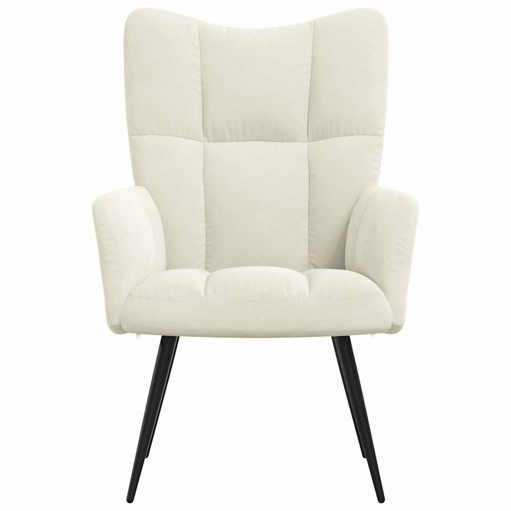 vidaXL Πολυθρόνα Relax Λευκό Κρεμ Βελούδινη