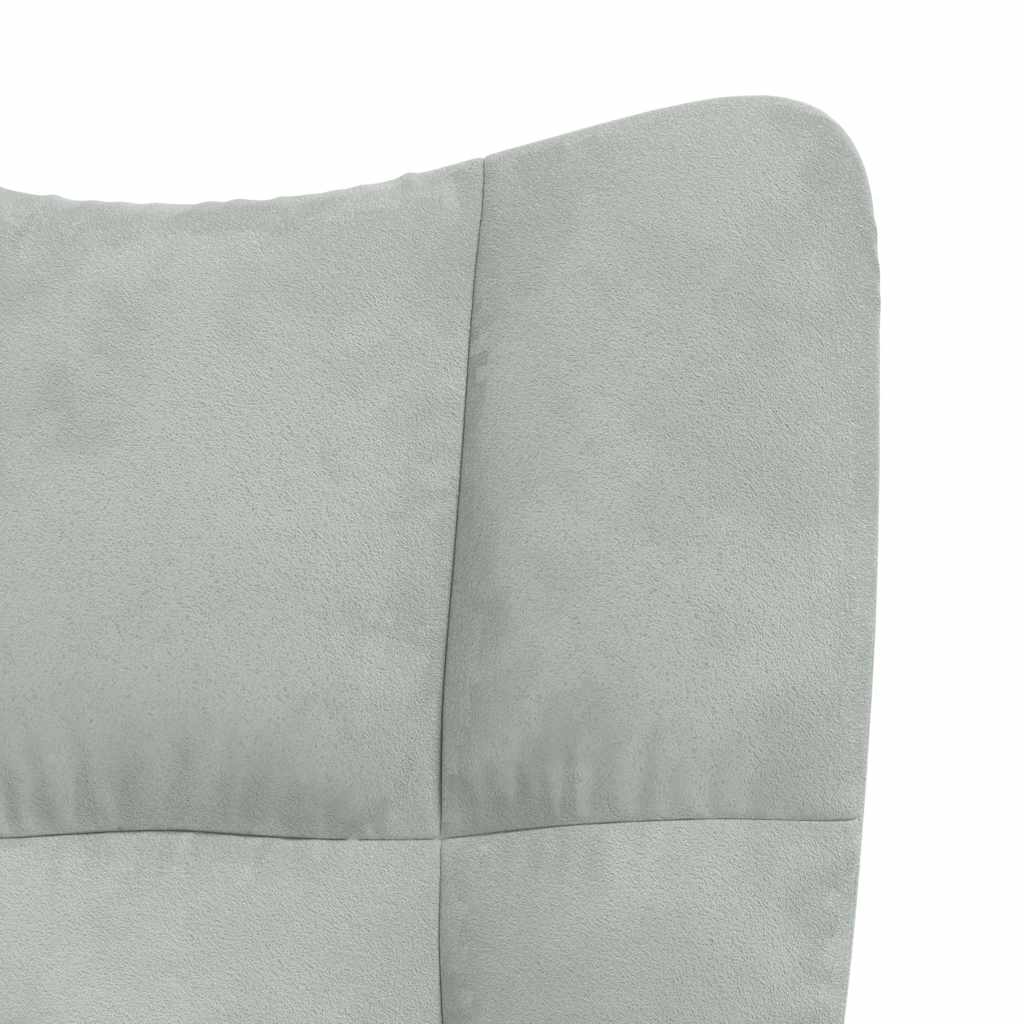 vidaXL Πολυθρόνα Relax Ανοιχτό Γκρι Βελούδινη με Σκαμπό