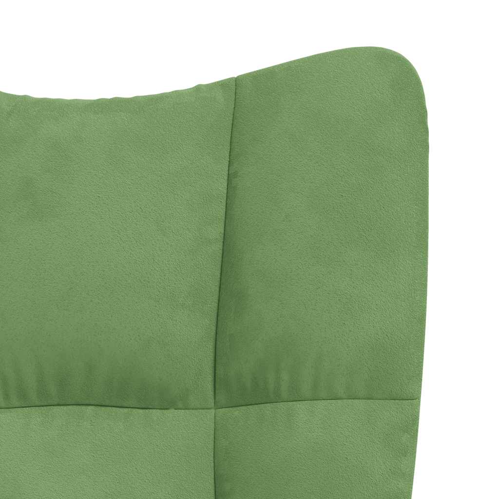 vidaXL Πολυθρόνα Relax Ανοιχτό Πράσινο Βελούδινη με Σκαμπό