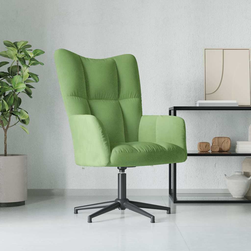 vidaXL Πολυθρόνα Relax Ανοιχτό Πράσινο Βελούδινη
