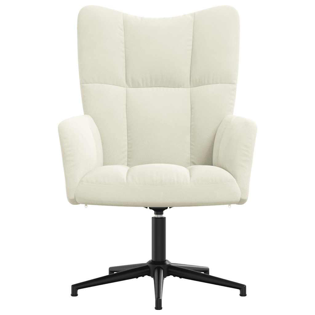 vidaXL Πολυθρόνα Relax Λευκό Κρεμ Βελούδινη