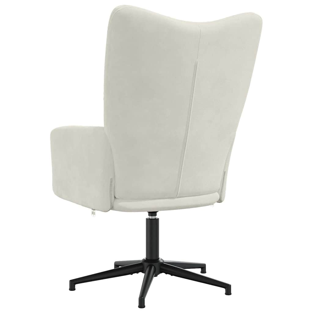 vidaXL Πολυθρόνα Relax Λευκό Κρεμ Βελούδινη