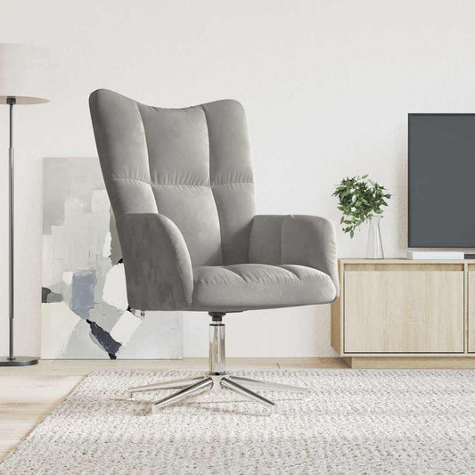 vidaXL Πολυθρόνα Relax Ανοιχτό Γκρι Βελούδινη