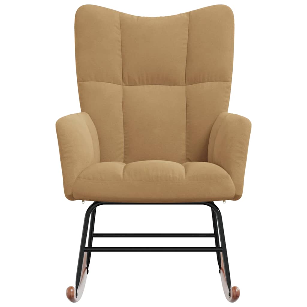 vidaXL Πολυθρόνα Κουνιστή Καφέ Βελούδινη