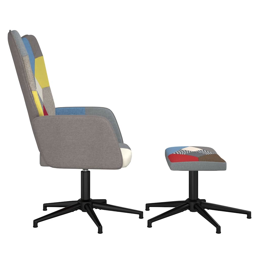 vidaXL Πολυθρόνα Relax Σχέδιο Patchwork Υφασμάτινη με Σκαμπό