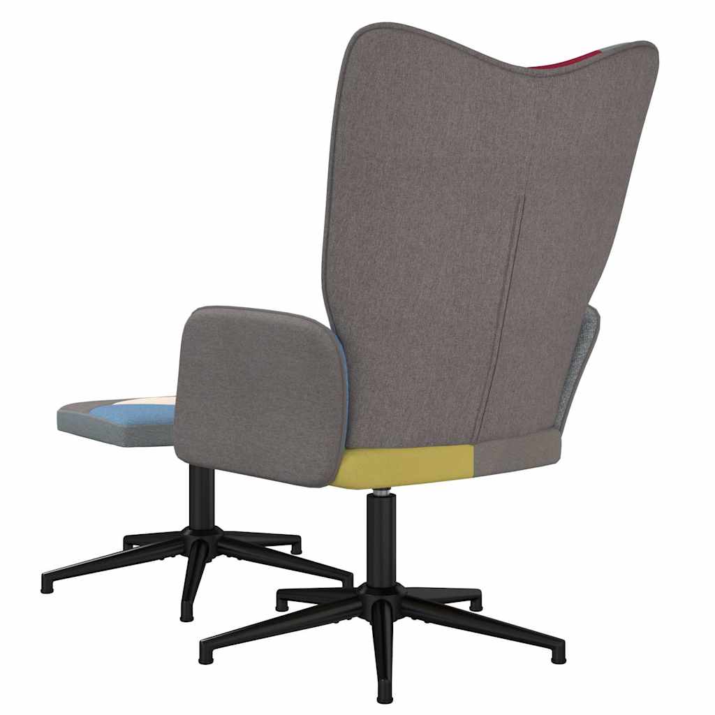 vidaXL Πολυθρόνα Relax Σχέδιο Patchwork Υφασμάτινη με Σκαμπό