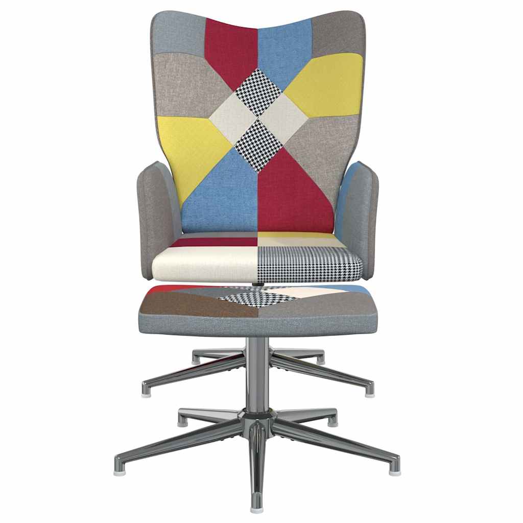 vidaXL Πολυθρόνα Relax Σχέδιο Patchwork Υφασμάτινη με Σκαμπό