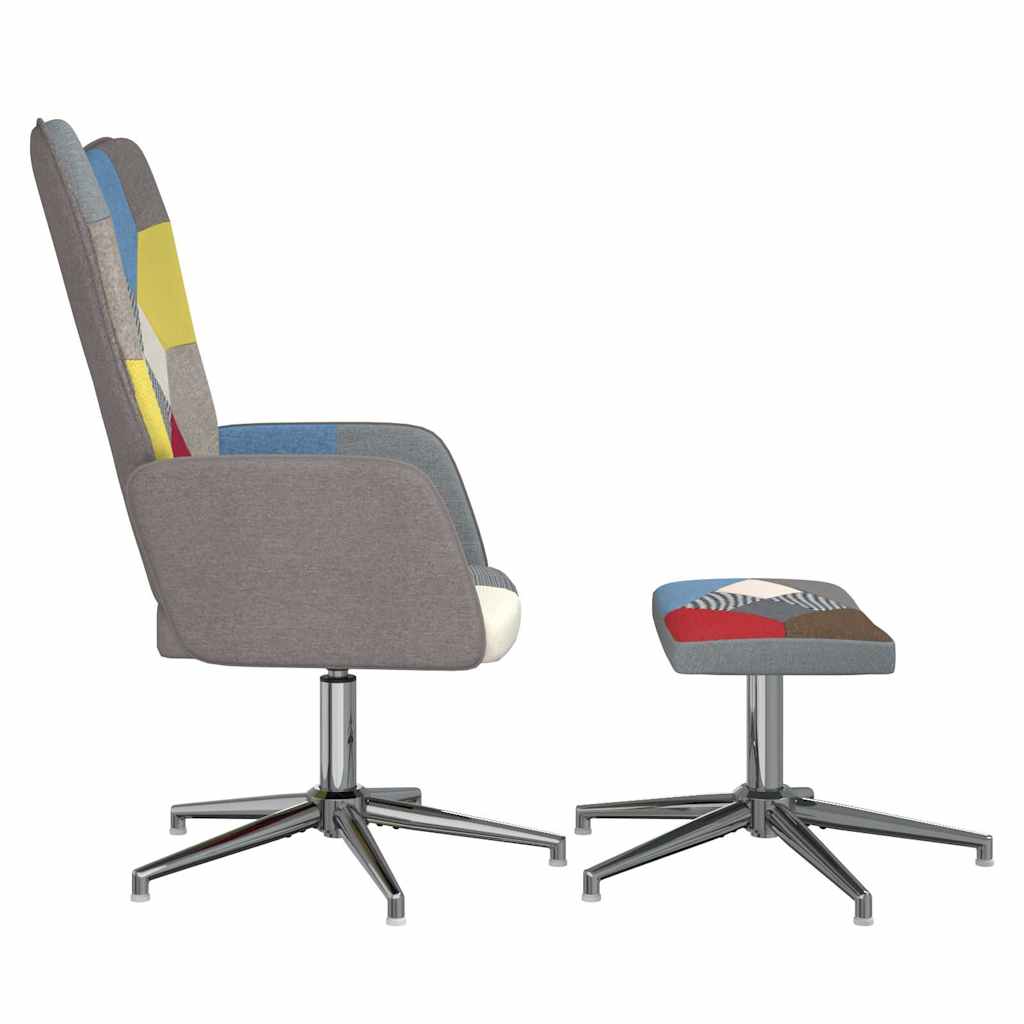 vidaXL Πολυθρόνα Relax Σχέδιο Patchwork Υφασμάτινη με Σκαμπό