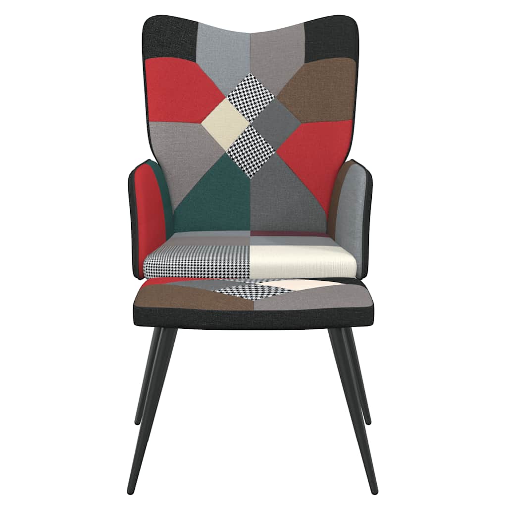 vidaXL Πολυθρόνα Relax Σχέδιο Patchwork Υφασμάτινη με Σκαμπό