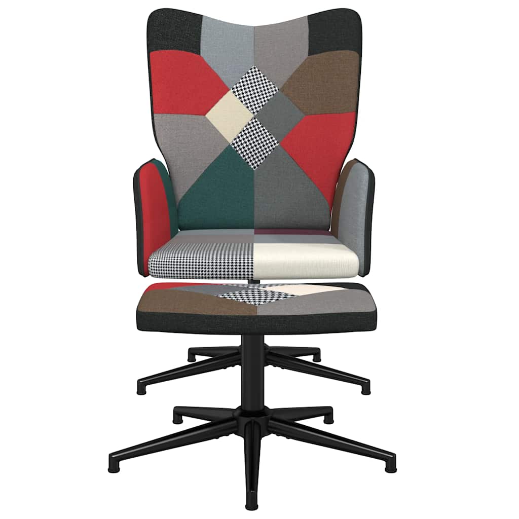 vidaXL Πολυθρόνα Relax Σχέδιο Patchwork Υφασμάτινη με Σκαμπό