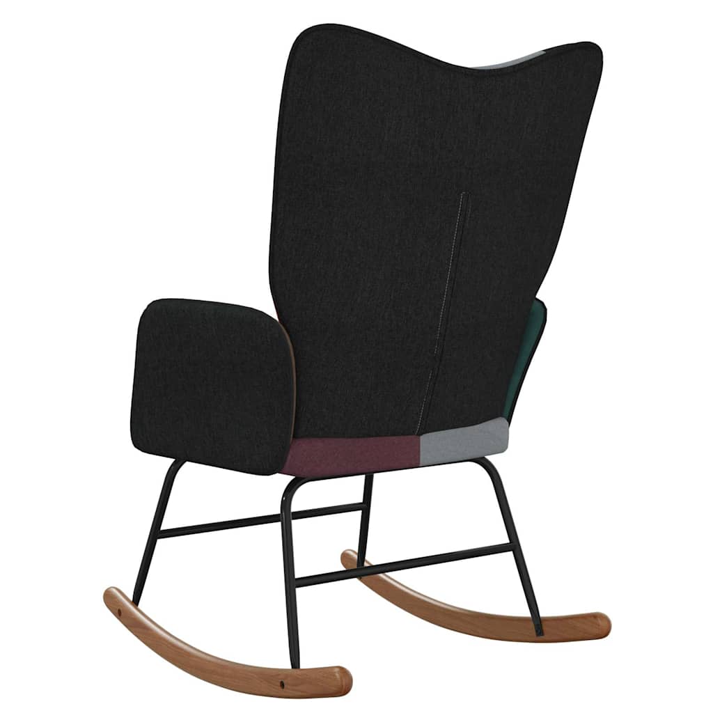 vidaXL Πολυθρόνα Κουνιστή Σχέδιο Patchwork Υφασμάτινη