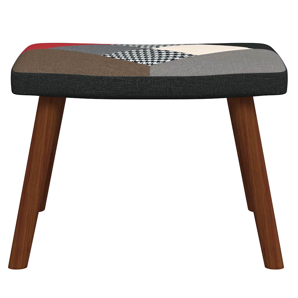 vidaXL Πολυθρόνα Κουνιστή Σχέδιο Patchwork Υφασμάτινη με Σκαμπό