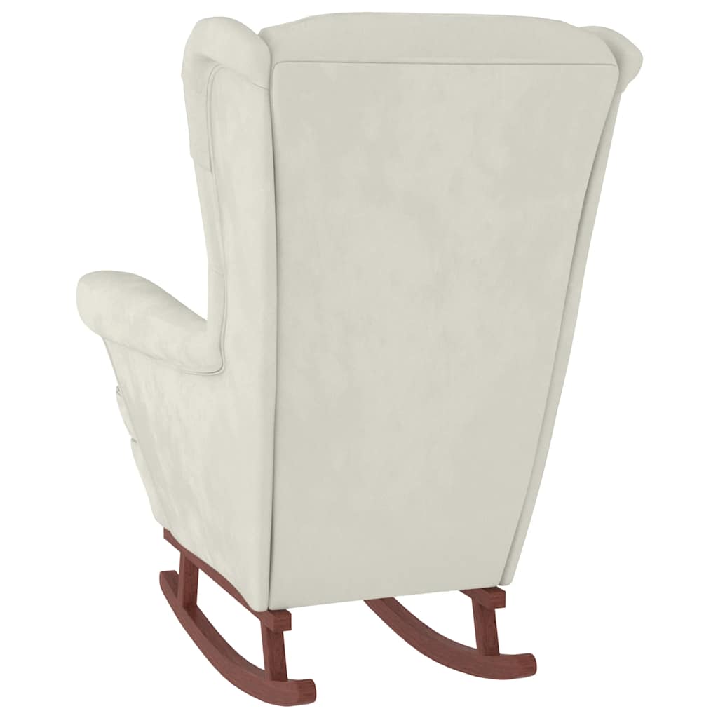 vidaXL Κουνιστή Πολυθρόνα με Πλάτη από Βελούδο σε Κρεμ χρώμα