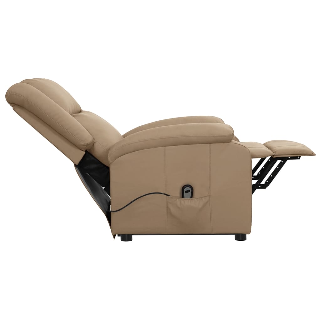 vidaXL Πολυθρόνα με Ανύψωση Καπουτσίνο Συνθ. Δέρμα