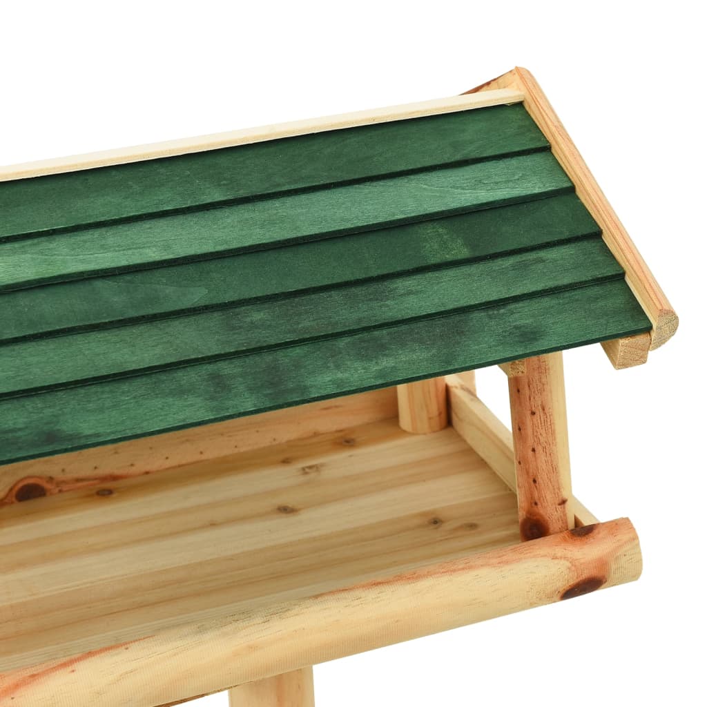 vidaXL Ταΐστρα Πουλιών με Σταντ 37x28x100 εκ. από Μασίφ Ξύλο Ελάτης