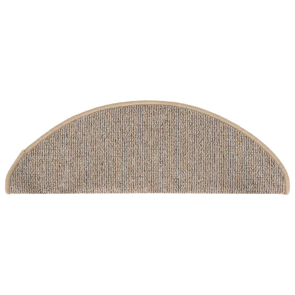 vidaXL Πατάκια Σκάλας Μοκέτα 15 τεμ. Γκρι / Καφέ 65 x 21 x 4 εκ.