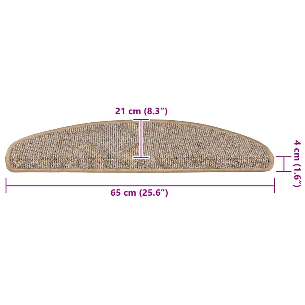 vidaXL Πατάκια Σκάλας Μοκέτα 15 τεμ. Γκρι / Καφέ 65 x 21 x 4 εκ.