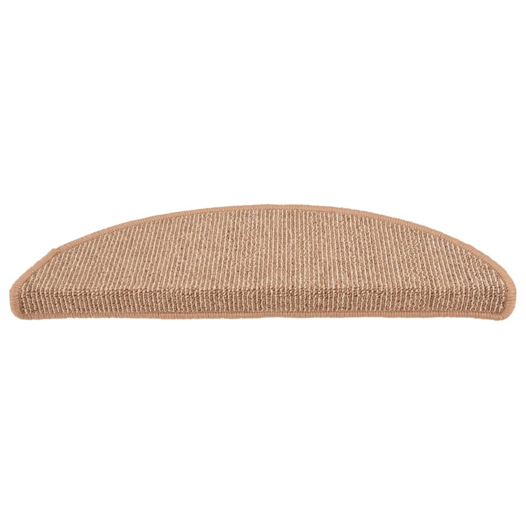 vidaXL Πατάκια Σκαλιών 15 τεμ. Ανοιχτό Καφέ Ημίστρογγυλά Μεγάλα 65x21x4 εκ.