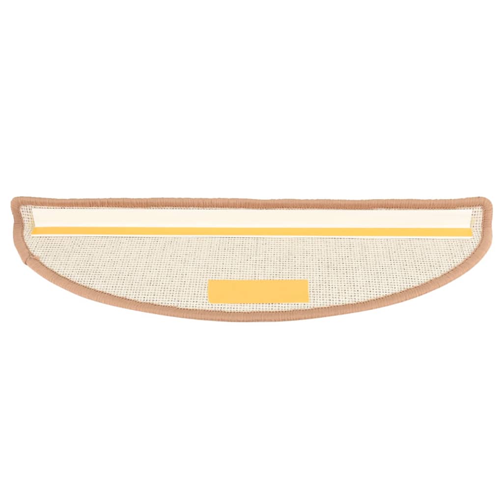 vidaXL Πατάκια Σκαλιών 15 τεμ. Ανοιχτό Καφέ Ημίστρογγυλά Μεγάλα 65x21x4 εκ.