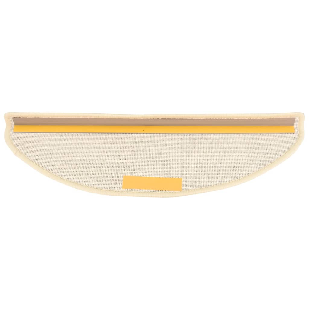 vidaXL Πατάκια Σκάλας Μοκέτα 15 τεμ. Λευκά / Καφέ 65 x 21 x 4 εκ.