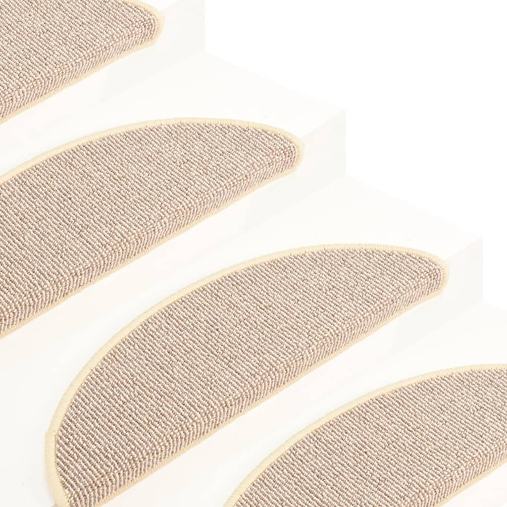 vidaXL Πατάκια Σκάλας Μοκέτα 15 τεμ. Λευκά / Καφέ 65 x 21 x 4 εκ.