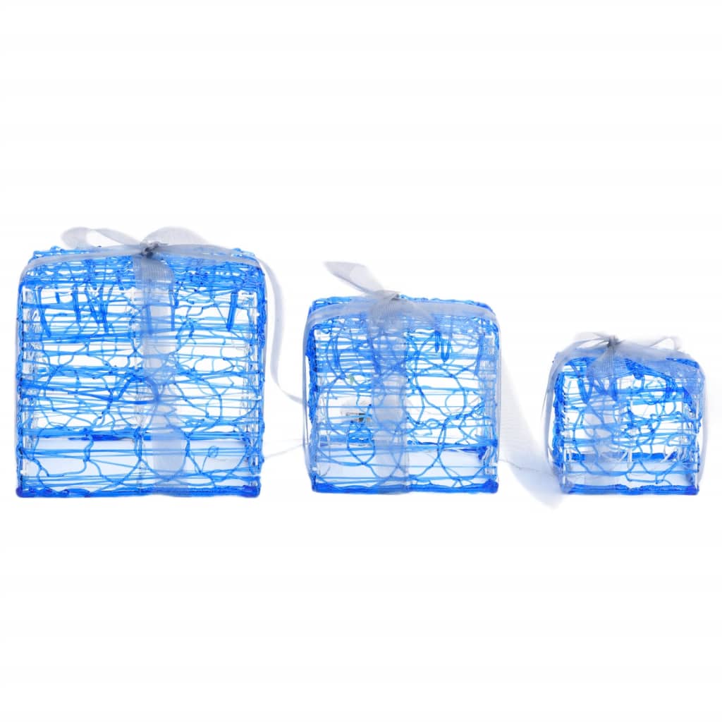 vidaXL Κουτιά Δώρων Χριστουγ. Εξ./Εσ. Χώρου 3 τεμ. Ψυχ. Λευκό Ακρυλικά