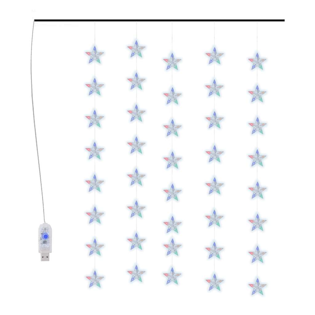 vidaXL Κουρτίνα LED Φωτάκια 200 LED Πολύχρωμη με 8 Λειτουργίες