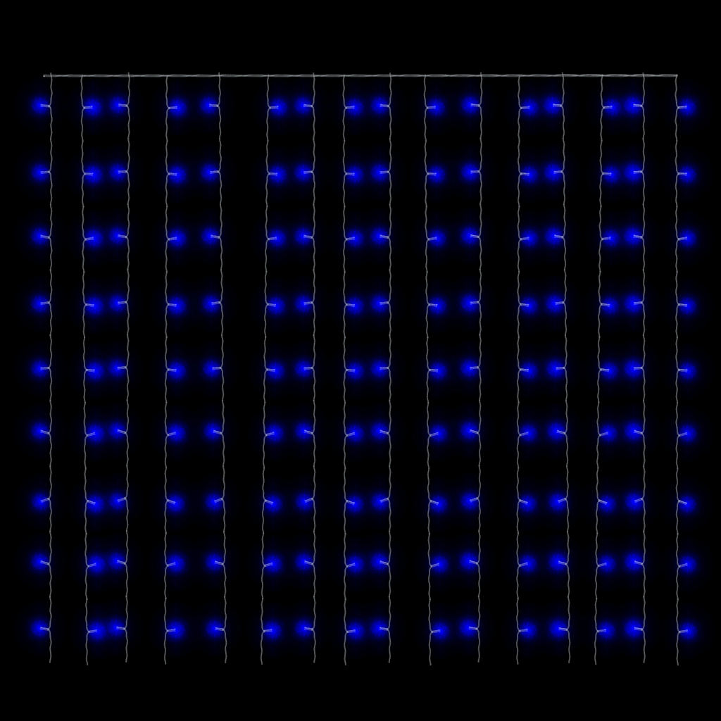 vidaXL Κουρτίνα LED Φωτάκια 300 LED Μπλε 3 x 3 μ. 8 Λειτουργίες