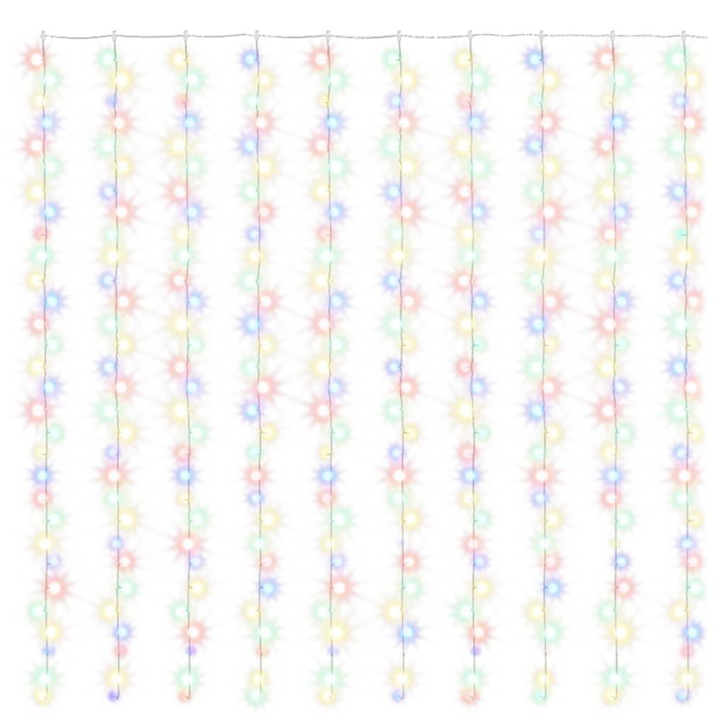 vidaXL Κουρτίνα LED Φωτάκια 300 LED Πολύχρωμα 3 x 3 μ. 8 Λειτουργίες