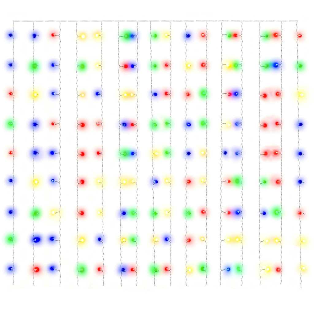 vidaXL Κουρτίνα LED Φωτάκια 300 LED Πολύχρωμα 3 x 3 μ. 8 Λειτουργίες