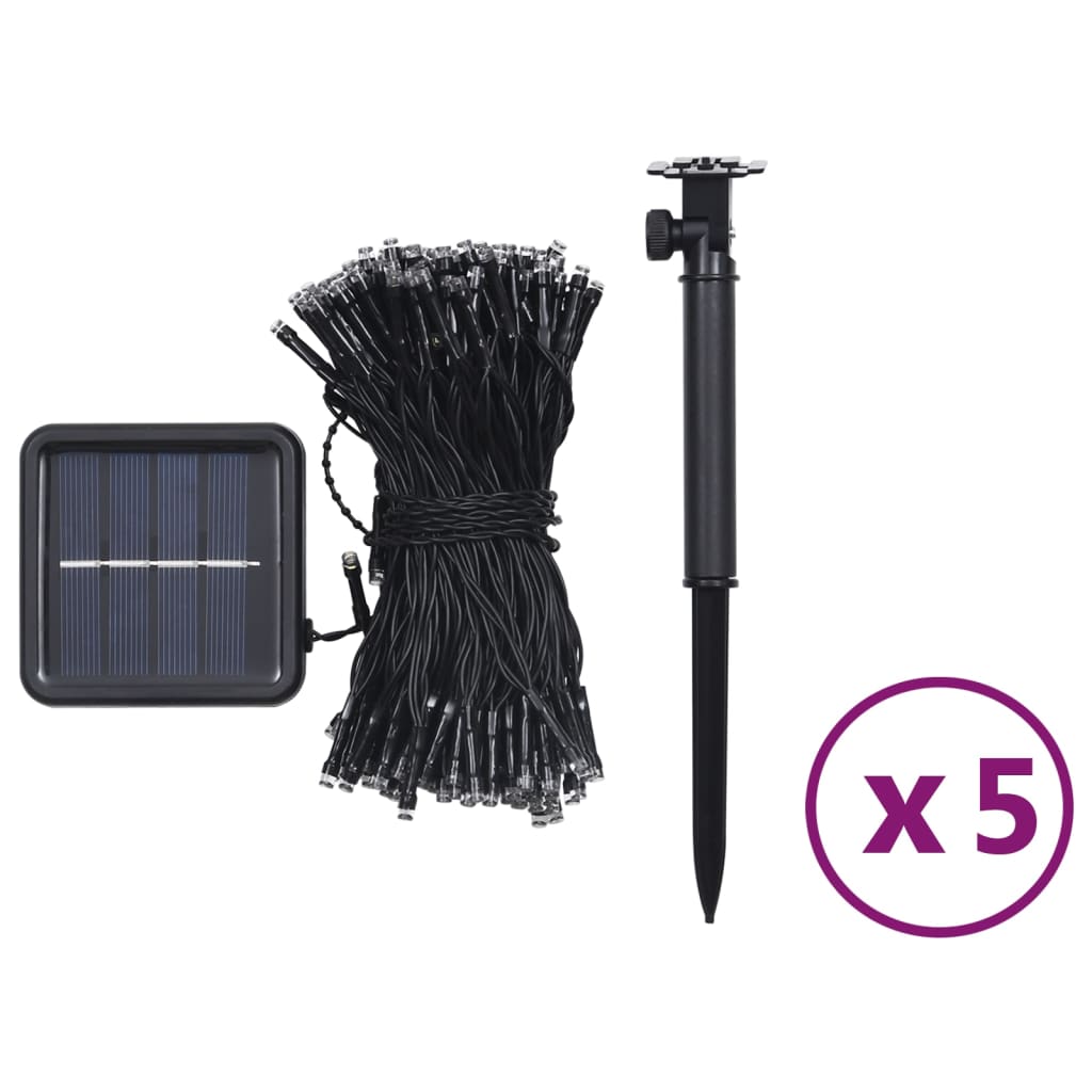 vidaXL Λαμπάκια Ηλιακά Εξωτ./Εσωτ. Χώρου 5 τεμ. Πολύχρωμα 2x200 LED