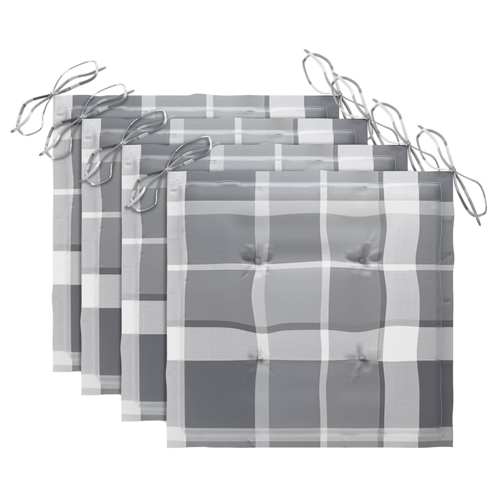 vidaXL Καρέκλες Κήπου Πτυσσόμενες 4 τεμ. Μασίφ Ξύλο Teak με Μαξιλάρια